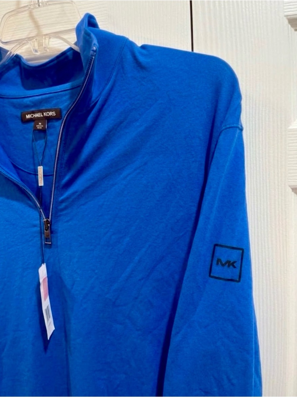 Michael Kors Men's Royal Blue Zip-Neck Sweater